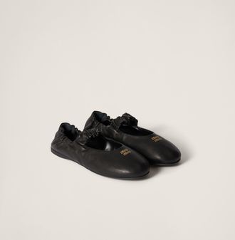 Miu Miu Ruches nappa leather ballerinas