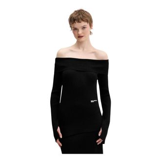 Karl Lagerfeld Tops, Dames, Zwart, XS, Off-shoulder Sweater
