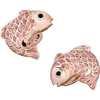 Jan Leslie Koi Fish Mother of Pearl Sterling Cufflinks in Rose Gold at Nordstrom