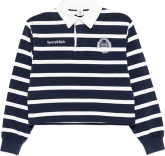 Sporty & Rich Blondie Striped Polo Top