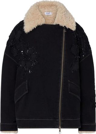 Liu Jo Jassen, Dames, Zwart, L, Denim, Uf 6152 Denim Jacket