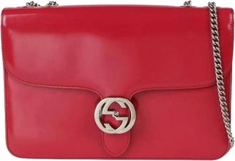 Gucci Pre-owned Cross Body Bags, female, Red, Size: ONE SIZE Pre-owned Interlocking Shoulder Bag