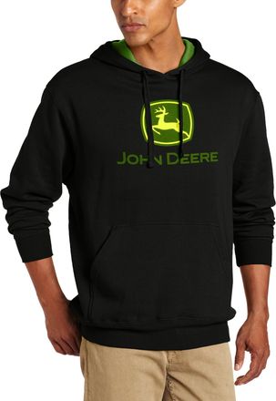 John Deere NCAA mens Trademark Logo Core Hood Pullover Fleece - black - Medium