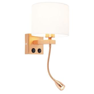 QAZQA Art Deco Wall Light Copper with White Shade - Brescia