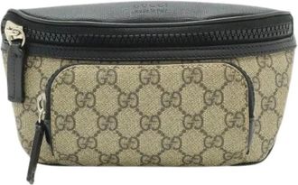 Gucci Pre-owned Belt Bags, male, Beige, Size: ONE SIZE Pre-owned GG Supreme Coated Canvas Waist Bag