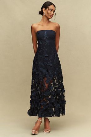 endless rose 3D Floral Strapless Maxi Dress