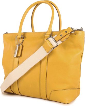 Coach Yellow Leather Tote Bag (Pre-Owned)