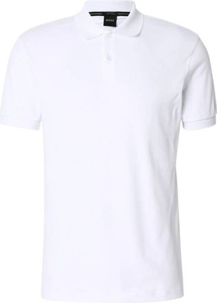 HUGO BOSS White Solid Polo