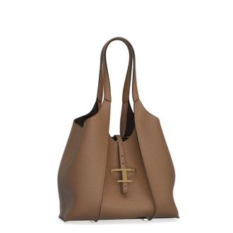 Tod's TSB Shopping Pend. T Piccola - female - Tods - Shoulder Bags - Brown - ONE SIZE - Bags