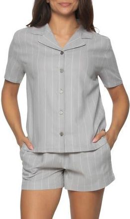 Felina Mirielle Short Pajamas in Silver Scone/White Pinstripe at Nordstrom Rack, Size X-Large
