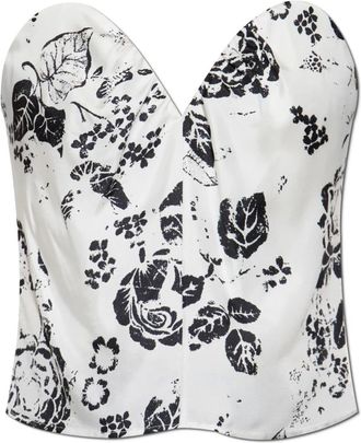 Max Mara Tops, Dames, Wit, S, Leer, Top Palermo