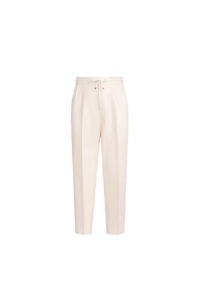 Brunello Cucinelli Trousers with drawstring in Off-White at Nordstrom, Size 52 It