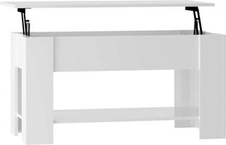 vidaXL Coffee Table High Gloss White 101x49x52 cm Engineered Wood vidaXL