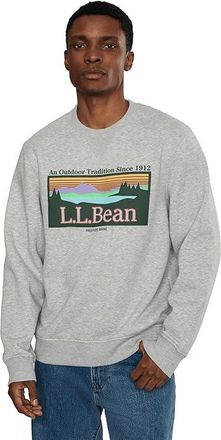 L.L.Bean Essential Logo Crewneck Sweatshirt Mens Regular Mens Sweatshirt Gray Heather Outdoor Tradition : 2XL, Cotton/Polyester