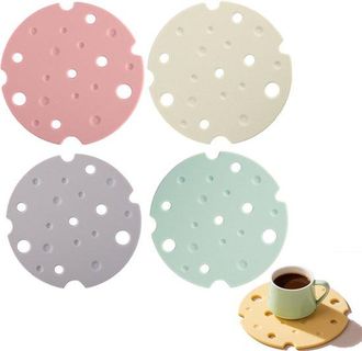 OEM Manteles Individuales Redondos, 4 Piezas, Antideslizantes Y F&aacute;ciles De Sujetar, Se Pueden Colgar, Posavasos Impermeables, Mantel Individual