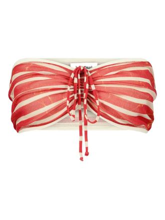 Jean Paul Gaultier Crackling Sailor gathered-striped bandeau