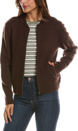 Fort&eacute; Cashmere Zip 100% Cashmere Bomber Cardigan