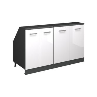 Vicco Conjunto De Armarios Para Techo Inclinado Rion, Blanco Alto Brillo, 140 Cm Lote De 2 Carcasas De Armario 60 Cm De Profundidad, Vicco