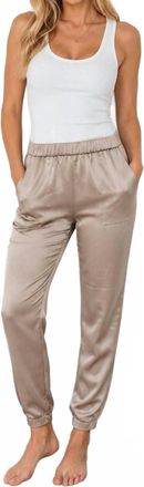 Theory Satin Joggers In Beige