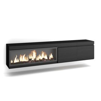 Skraut Home Skraut Home - Mueble Tv, Televisi&oacute;n, Muebles De Sal&oacute;n, Almacenaje, 210, Para Tv Hasta 80, Chimenea El&eacute;ctrica Xxl, Colgado, Suspendido, Estilo Moderno,