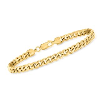 Canaria Canaria Mens 5.9mm 10kt Yellow Gold Cuban-Link Bracelet