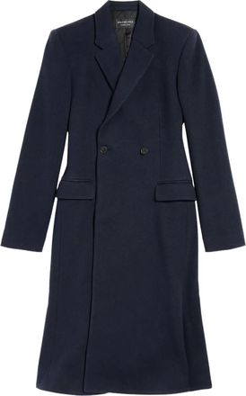 Balenciaga Wollen jas met dubbele rij knopen - Blauw