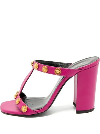 Versace Medusa leather sandals - women - Calf Leather/Calf Leather/Calf Leather - 37 - Pink
