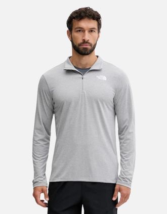 The North Face Mens The North Face M 24/7 1/4 Zip Tee - Pale Grey Heather - Size: 38