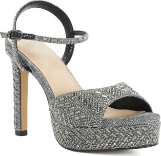 Dune London Malea Ankle Strap Platform Sandal in Pewter at Nordstrom, Size 41