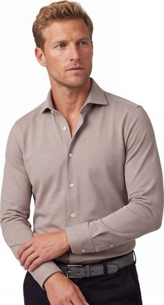 Cavallaro Beige overhemd Cavallaro jersey wide spread