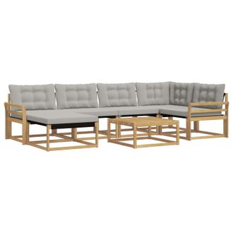 vidaXL Conjunto De Sof&aacute;s De Exterior 7 Pcs Blanco Y Gris Claro Vidaxl
