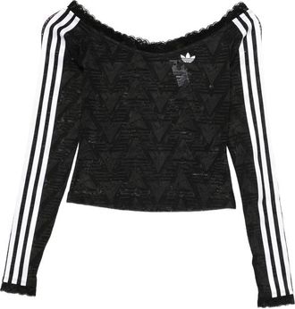 adidas Lace-trim Striped Top