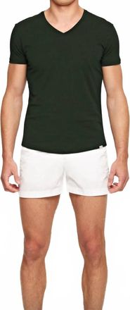 Orlebar Brown Ob-V Short Sleeve V Neck Tee In Amazonian Green