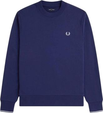 Fred Perry M7535 Crewneck Sweatshirt - Heren - Sweatshirts - Blauw - L - Hoodies & sweatvesten