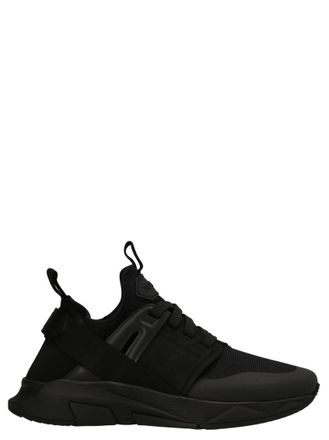 Tom Ford Black Solid Lace Up Sneakers