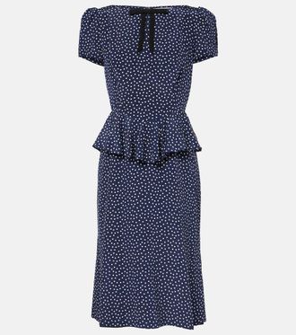 Alessandra Rich Polka-dot silk midi dress