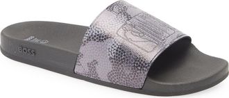 BOSS NBA Bay It Slide Sandal in Open Grey at Nordstrom Rack, Size 13Us / 12Uk