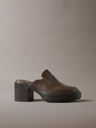 Calvin Klein Mules De Piel Con Tac&oacute;n Grueso De Plataforma