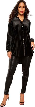 Roaman's Pintuck Velour Tunic in Black at Nordstrom, Size 28