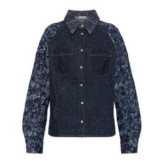 Ganni Camisa vaquera con motivo floral - Blouses & Shirts - Mujer - Azul - S