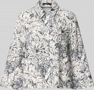 Windsor Regular Fit Langarmbluse aus Lyocell im Allover-Look in Marine, Gr&ouml;&szlig;e 36