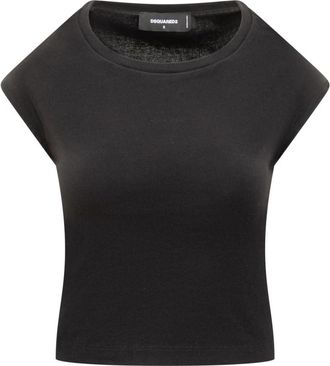 Dsquared2 Cropped Top - Dames - T-shirts - Zwart - M - Tops