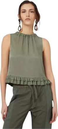 Emporio Armani Top - Dames - Tops zonder mouwen - Groen - XS - Tops