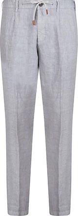 Eleventy Linnen Jogger Broek - Heren - Slim Fit Broeken - Blauw - W36 - Linnen - Broeken