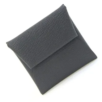 Herm&egrave;s Ardoise Blue Hydra Chevre Leather Coin Purse/Coin Case (Pre-Owned)