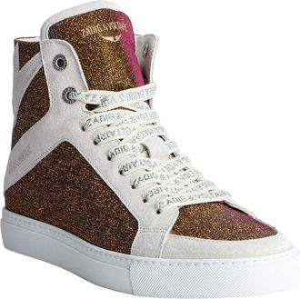 Zadig&Voltaire High Flash Sparkle Leather Sneaker