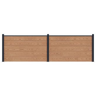 vidaXL Panel De Valla 2 Pcs Wpc Y Aluminio Marr&oacute;n Vidaxl