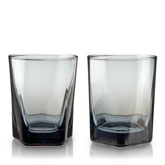 Viski Crystal Double Old Fashioned Glasses in Grey at Nordstrom