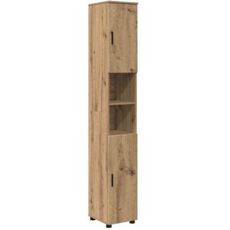 vidaXL Gabinete de Baño con puerta Roble artesanal 30 x 35 x 192 cm vidaXL