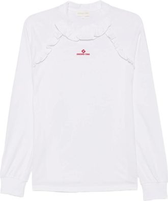 Shushu/Tong Ruffle-trimmed Logo-embroidered T-shirt